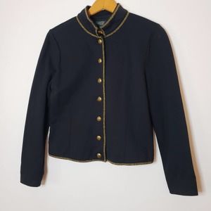 Ralph Lauren Cotton Military Style Blazer Jacket Gold & Black Size Petite Medium